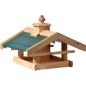 Preview: Futterhaus mit grünem Holzdach 43 x 40 x 32 cm