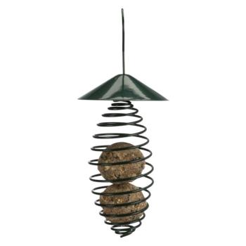 Meisenknödelhalter 2 Knödel, Spirale Dach Metall 10 x 25 cm