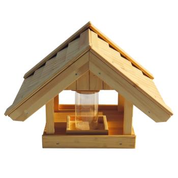 Natura Pine Wood Bird Feeder for Hanging, 30 × 18 × 28 cm