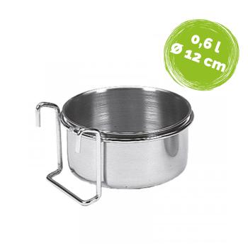 Edelstahlnapf 0,6 Ltr. 12 cm ø zum Einhängen