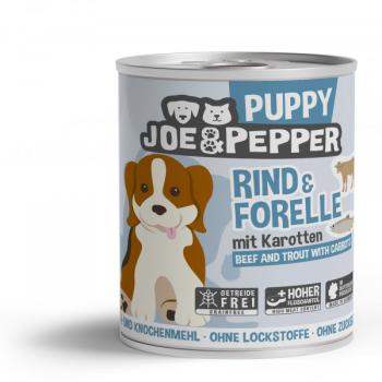 Joe & Pepper Hund - Puppy Rind und Forelle mit Karotten (800 g)