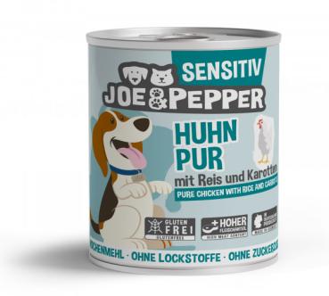 Joe & Pepper Hund - Huhn pur mit Reis und Karotten Sensitiv (800 g)