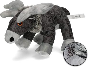 Preview: Leather and plush moose, grey, approx. 29 x 23 x 25 cm