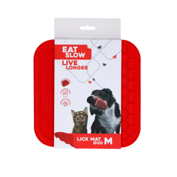 Eat Slow Live Longer - Leckmatte Duo (21 x 21 cm, rot)