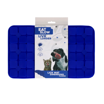 Lick 'n' Snack Leckmatte "Flowers", blau 21 x 34 cm