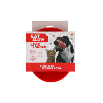Lick 'n' Snack Wobble Bowl rot - wackeliger Antischlingnapf