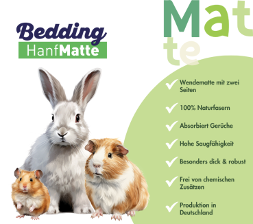 Preview: Bunny Bedding Hanfmatte Small 40 x 25 cm