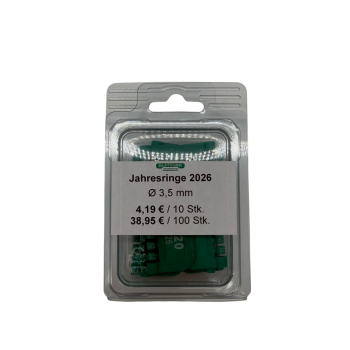 Jahresringe Kunststoff 2026 Ø 3,5 mm Farbe: grün (100 Stück)