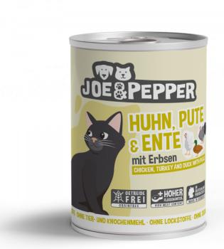 Joe & Pepper Katze Huhn, Pute & Ente mit Erbsen (400 g)