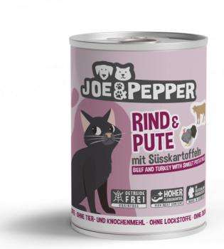 Joe & Pepper Katze Rind & Pute mit Süßkartoffeln (400 g)