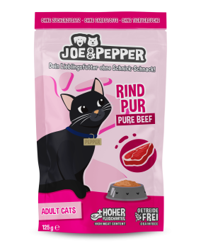 Joe & Pepper Katze Pouch Adult Rind PUR (125 g)