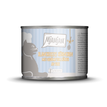 MjaMjam Katze Dose - blanchiertes Huhn + Kürbis mit Soße (185 g)