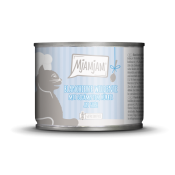 MjaMjam Katze Dose - blanchierte Ente + Kürbis mit Soße (185 g)