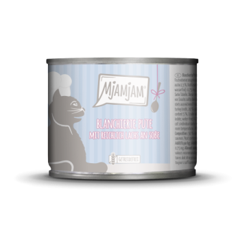 MjaMjam Katze Dose - blanchierte Pute + Möhre mit Soße (185 g)