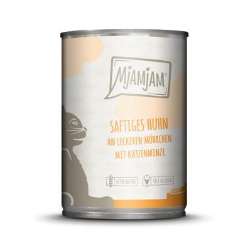 MjaMjam Katze Dose - saftiges Huhn mit Möhrchen (400 g)