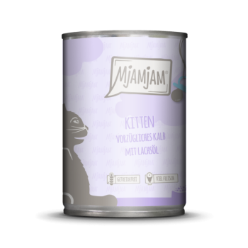 MjaMjam Katze Dose - KITTEN - vorzügliches Kalb mit Lachsöl (400 g)