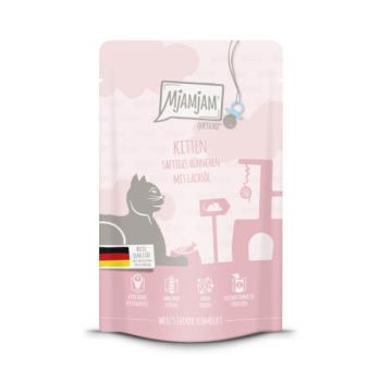 MjaMjam Katze Pouch - KITTEN saftiges Hühnchen mit Lachsöl (125 g)