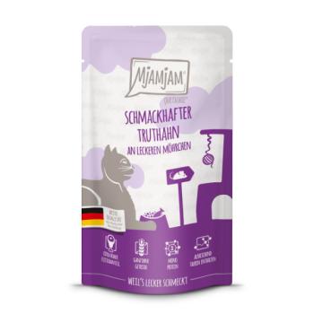 MjaMjam Katze Pouch - schmackhafter Truthahn an Möhrchen (125 g)