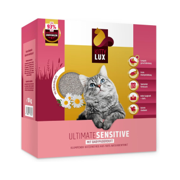 Kitty Lux Katzenstreu - Ultimate Sensitive Babypuderduft (10 kg)