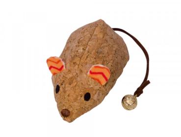 Kork Maus mit Catnip orange 19 cm