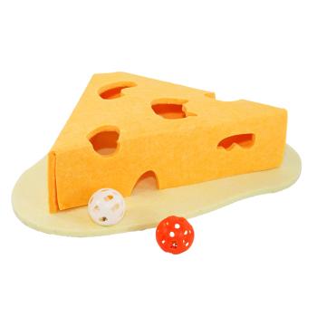 Filzspielzeug "Cheese" mit Spielbällen, 36 x 34 x 8 cm