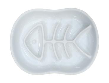 Anti Schling Napf, Keramik, "Fisch" weiß 22,5 x 17 x 4 cm
