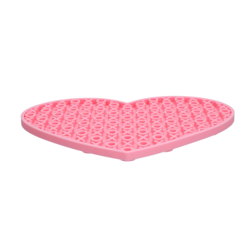 Lick 'n' Snack Matte Silikon pink mit Saugnapf (Herz)
