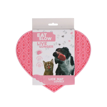 Lick 'n' Snack Matte Silikon pink mit Saugnapf (Herz)