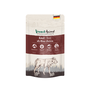 Venandi Animal- Katze - Pouch - Rind als Monoprotein (125 g)