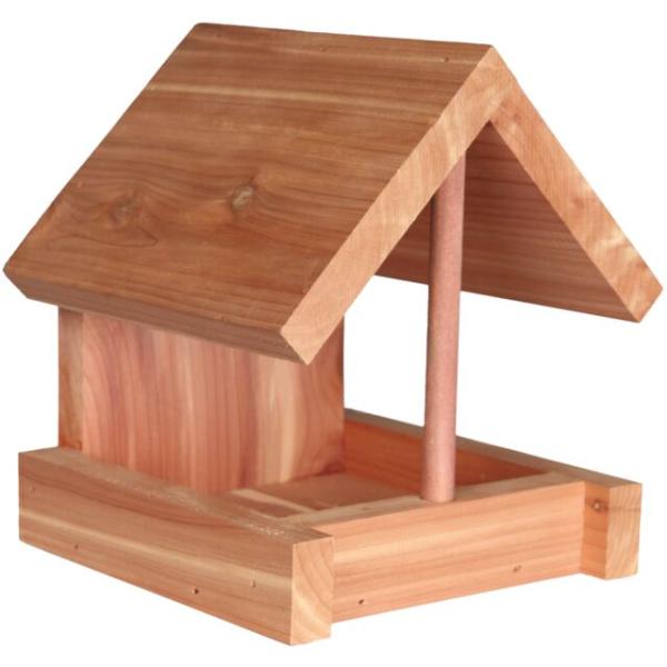 Futterhaus natura aus Zedernholz, 16x15x13 cm natur