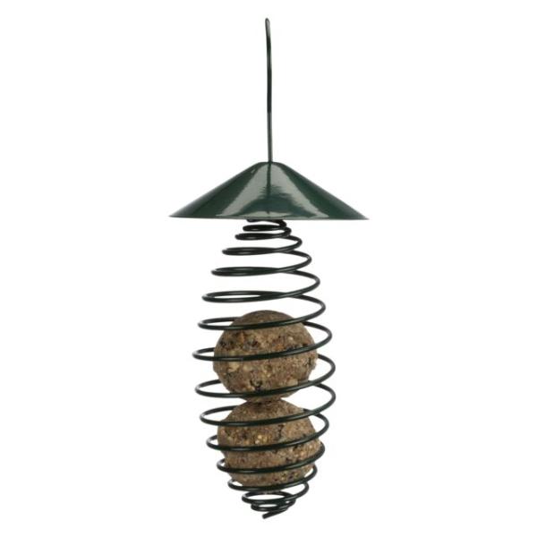 Meisenknödelhalter 2 Knödel, Spirale Dach Metall 10 x 25 cm