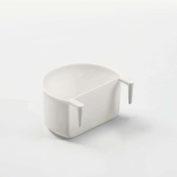 Halbrundnapf weiß mit Plastikhaken 7,5 x 6,5 x 4 cm