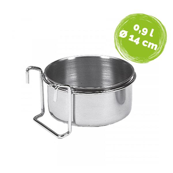 Edelstahlnapf 0,9 Ltr. 14cm ø zum Einhängen