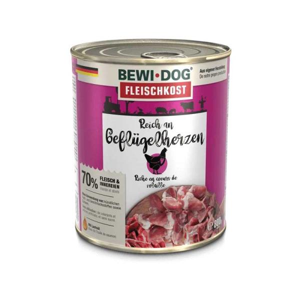 Bewi-Dog Fleischkost - Reich an Geflügelherzen (800 g)