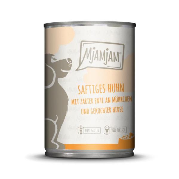 MjaMjam Hund - Saftiges Huhn und Ente an Möhrchen (400 g)