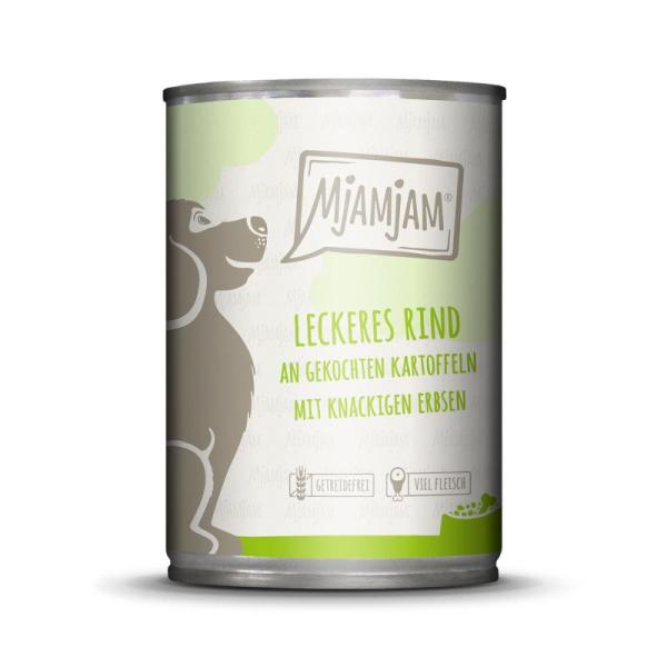 MjaMjam Hund-  Leckeres Rind an Kartoffeln und Erbsen (400 g)