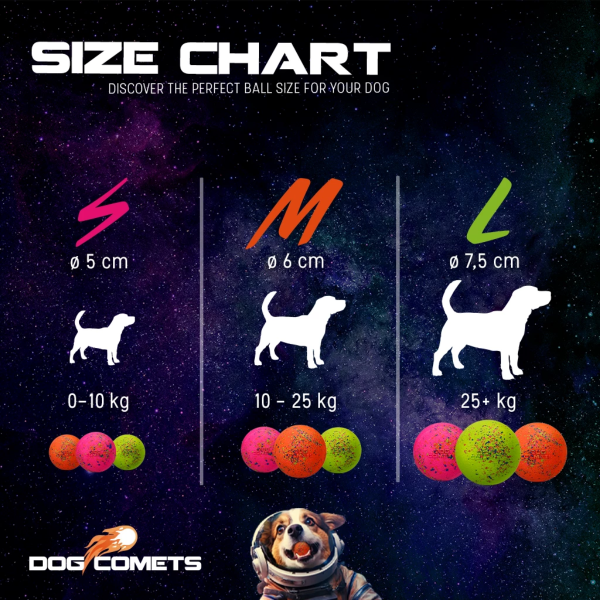 Dog Comets Stardust Orange M Ø 6 cm