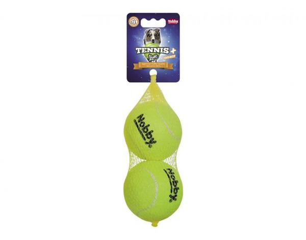 Tennisball mit Squeaker, L, 8,5 cm, 2er Netz