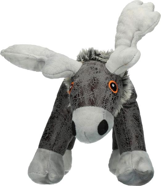 Leather and plush moose, grey, approx. 29 x 23 x 25 cm