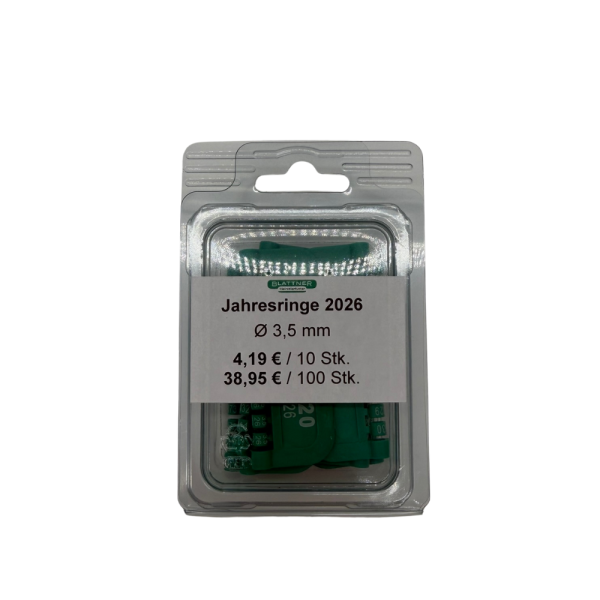 Jahresringe Kunststoff 2026 Ø 3,5 mm Farbe: grün (100 Stück)