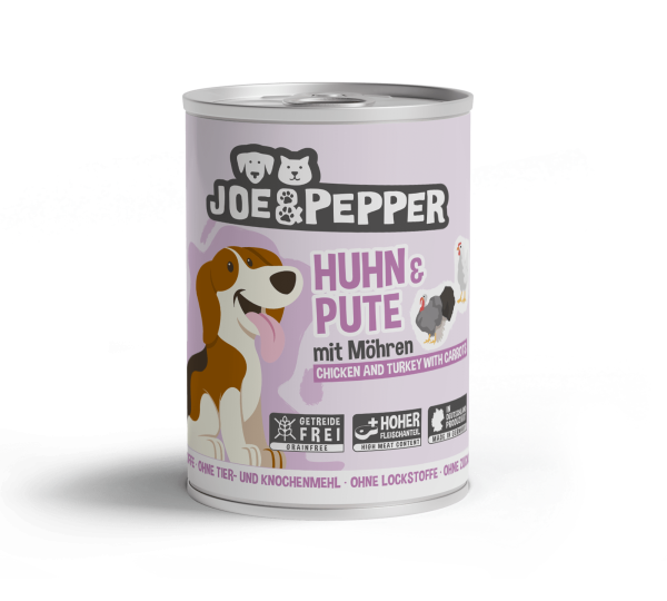 Joe & Pepper Hund - Huhn und Pute mit Karotten (400 g)