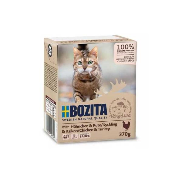 Bozita Cat Häppchen in Soße - Hühnchen und Pute (370 g)
