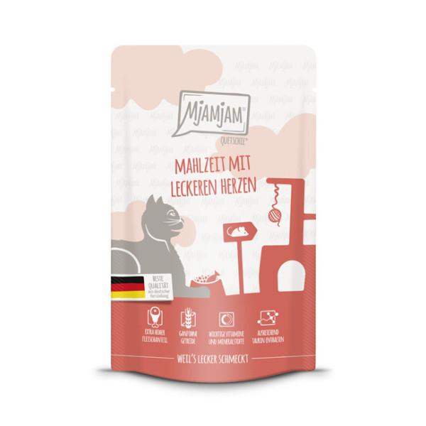 MjaMjam Katze Pouch - Mahlzeit mit leckeren Herzen (125 g)