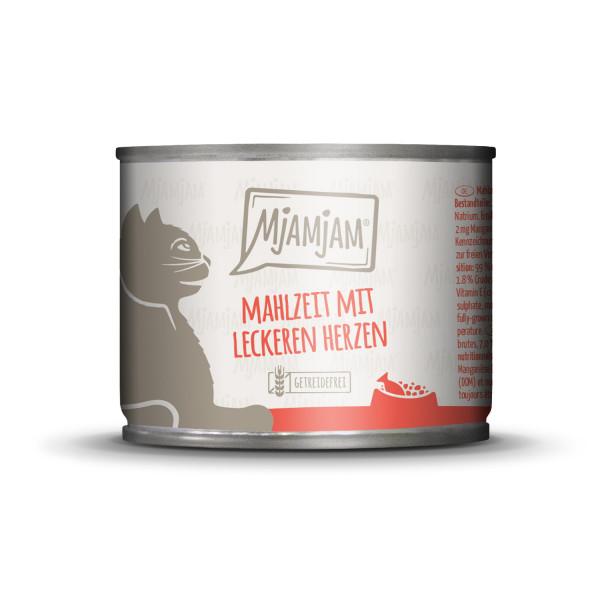 MjaMjam Katze Dose - Mahlzeit mit leckeren Herzen (200 g)