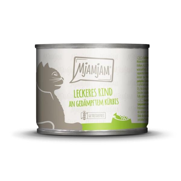 MjaMjam Katze Dose - leckeres Rind an Kürbis (200 g)