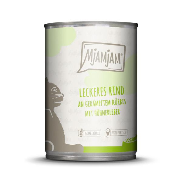 MjaMjam Katze Dose - leckeres Rind mit Kürbis (400 g)