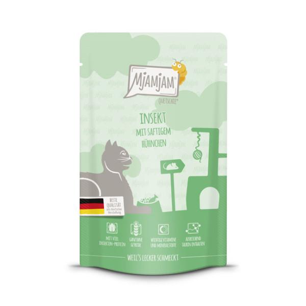 MjaMjam Katze Pouch - Insekt mit saftigem Hühnchen (125 g)