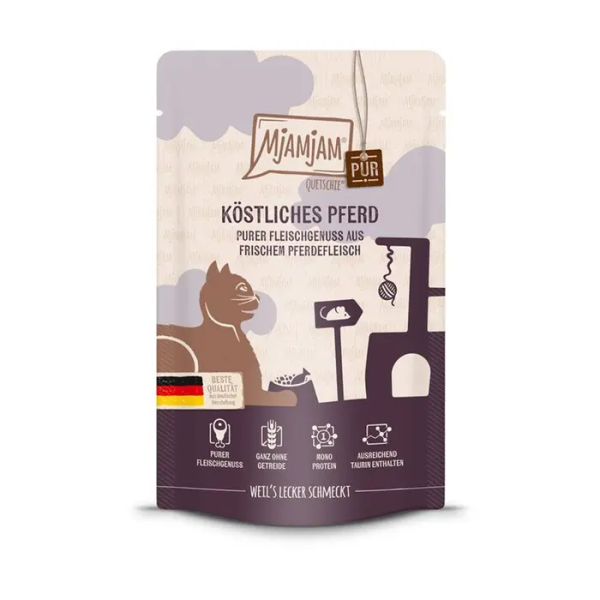 MjaMjam Katze Pouch - köstliches Pferd PUR (125 g)
