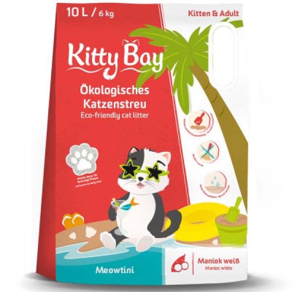 KittyBay Katzenstreu Meowtini - Maniokmehl weiß (10 Liter)