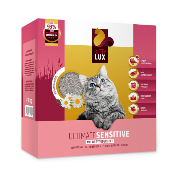 Kitty Lux Katzenstreu - Ultimate Sensitive Babypuderduft (10 kg)